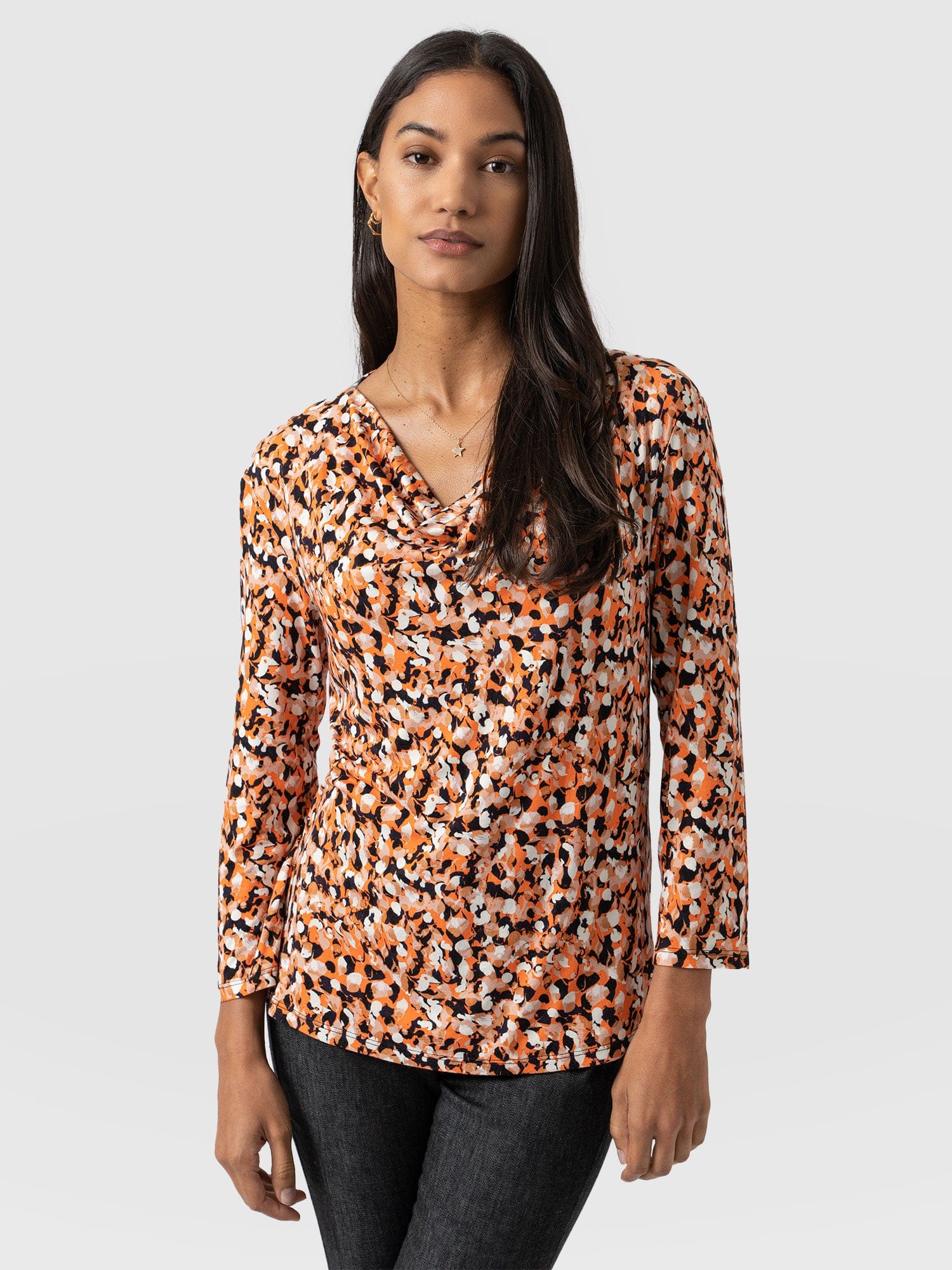 Cowl Neck Tee Long Sleeve - Flare
